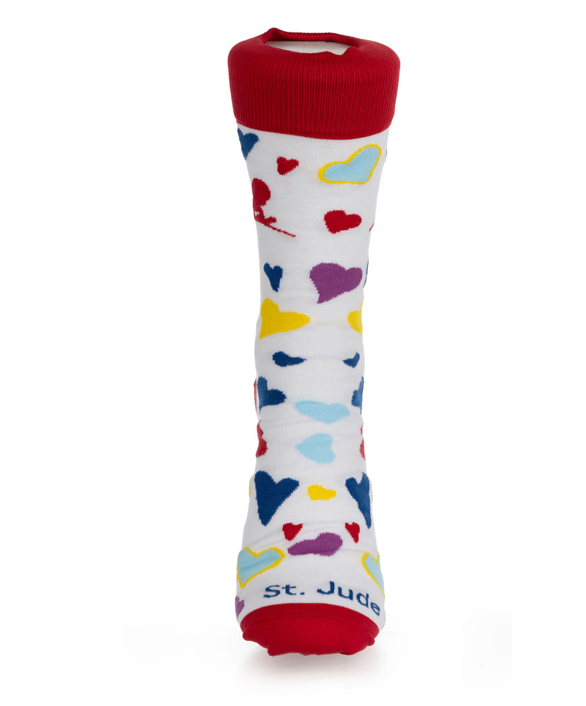 St. Jude Patient Art-Inspired Multi-Colored Heart Socks